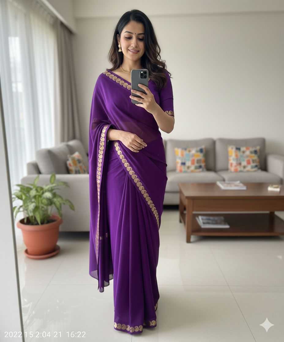 YNF Wholesale Crepe Georgette Sarees KESH547 Chit | Surat Manufacturer
