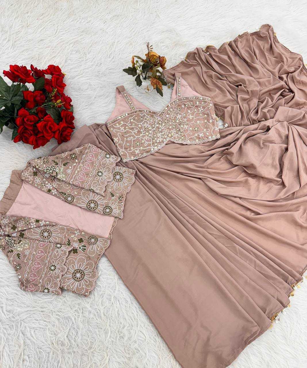 YNF Wholesale Crepe Silk Ready To Wear Sarees KESH516 | Surat Manufacturer