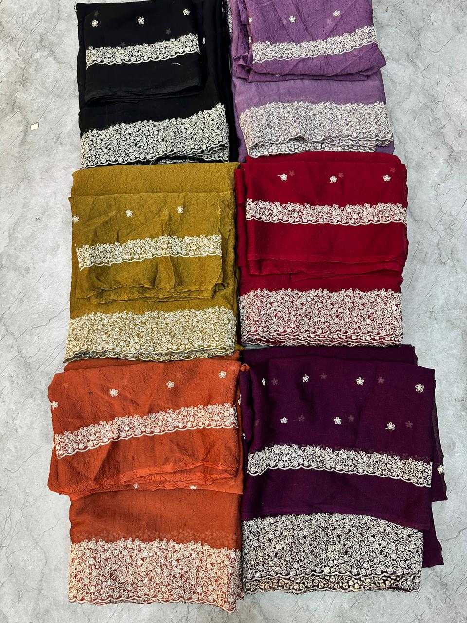 YNF Wholesale Crush Silk Embroidered Sarees KESH691 131 | Surat Manufacturer