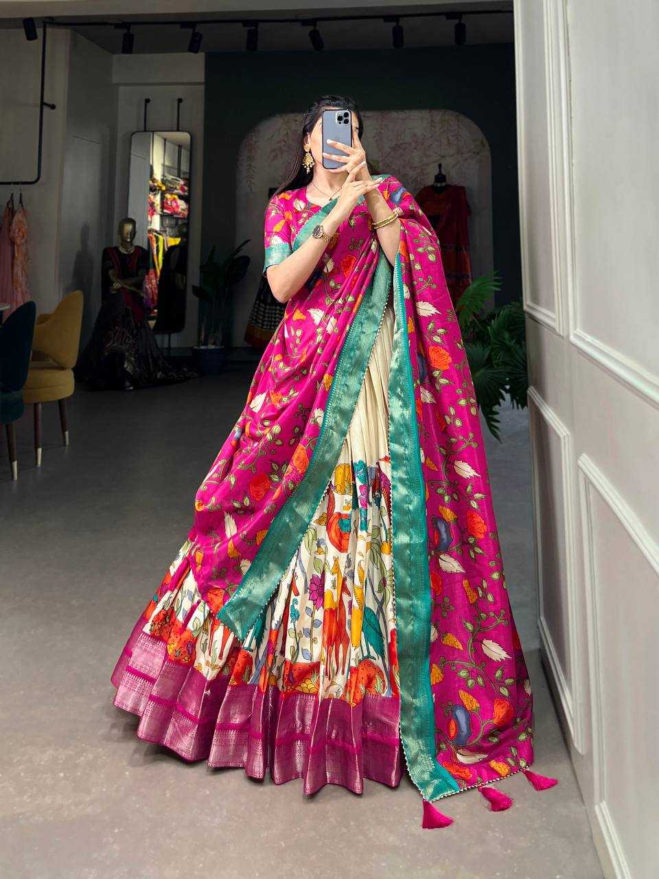 YNF Wholesale Dola Silk Kalamkari Lehenga KESH668 110 | Surat Manufacturer