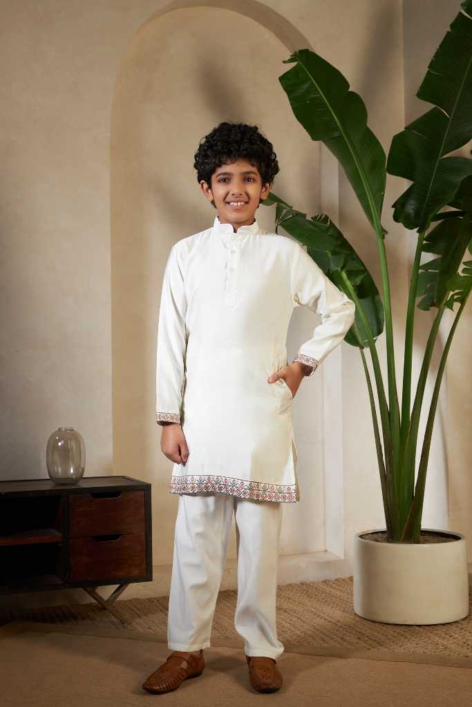 YNF Wholesale Fancy Kids Kurta Pajama KESH481 CLLEORA Viraasat 91051 | Surat Manufacturer
