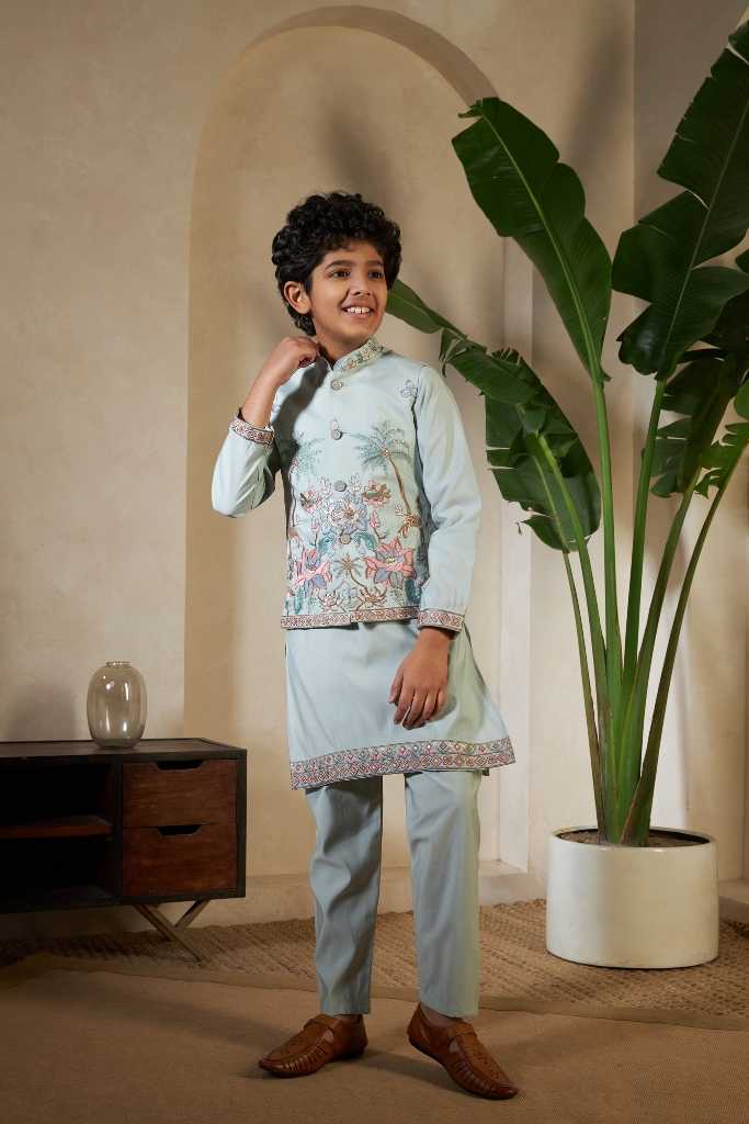YNF Wholesale Fancy Kids Kurta Pajama KESH481 CLLEORA Viraasat 91051 | Surat Manufacturer