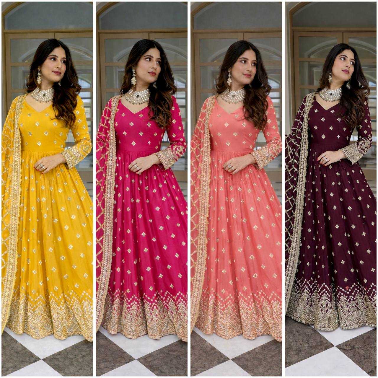 YNF Wholesale Faux Georgette Evening Gowns KESH506 8030 | Surat Manufacturer