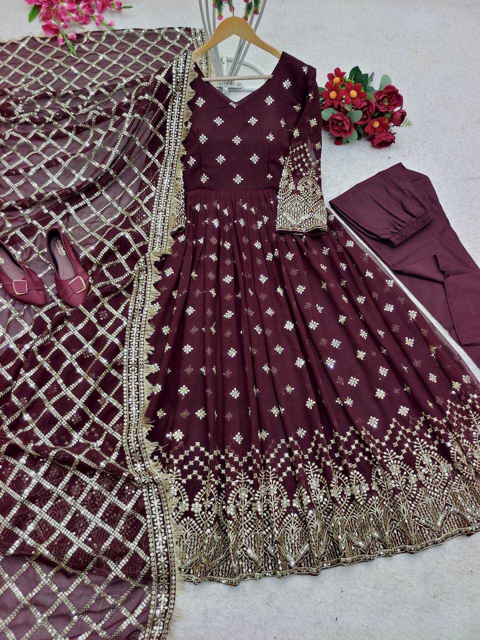 YNF Wholesale Faux Georgette Evening Gowns KESH506 8030 | Surat Manufacturer