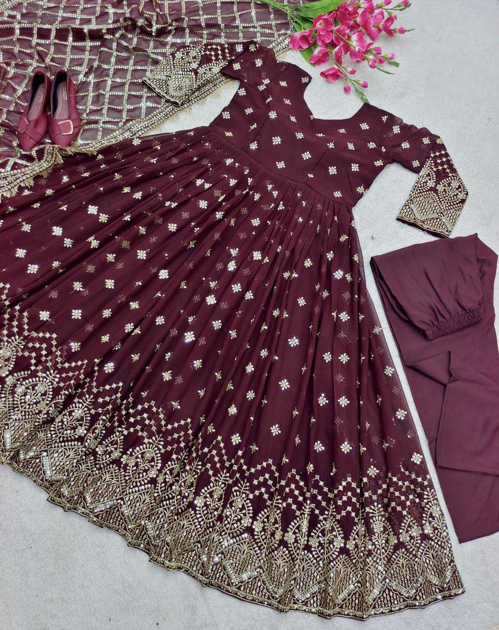 YNF Wholesale Faux Georgette Evening Gowns KESH506 8030 | Surat Manufacturer