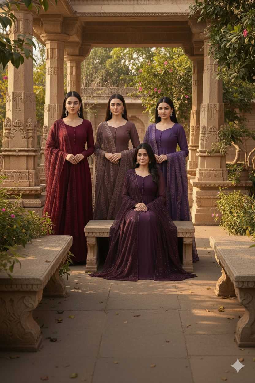 YNF Wholesale Faux Georgette Georgette Gown RIN102 125 | Surat Manufacturer
