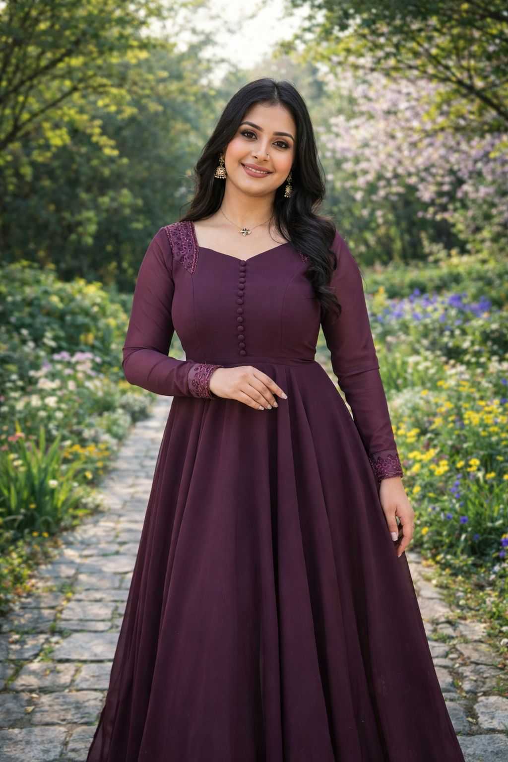 YNF Wholesale Faux Georgette Georgette Gown RIN102 125 | Surat Manufacturer