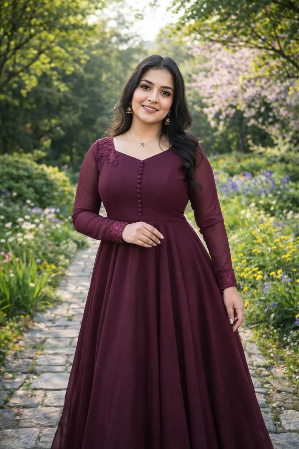 YNF Wholesale Faux Georgette Georgette Gown RIN102 125 | Surat Manufacturer