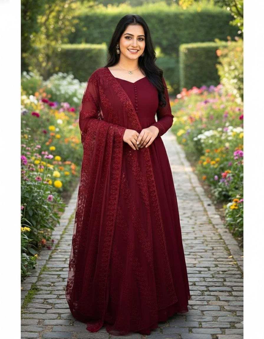 YNF Wholesale Faux Georgette Georgette Gown RIN102 125 | Surat Manufacturer