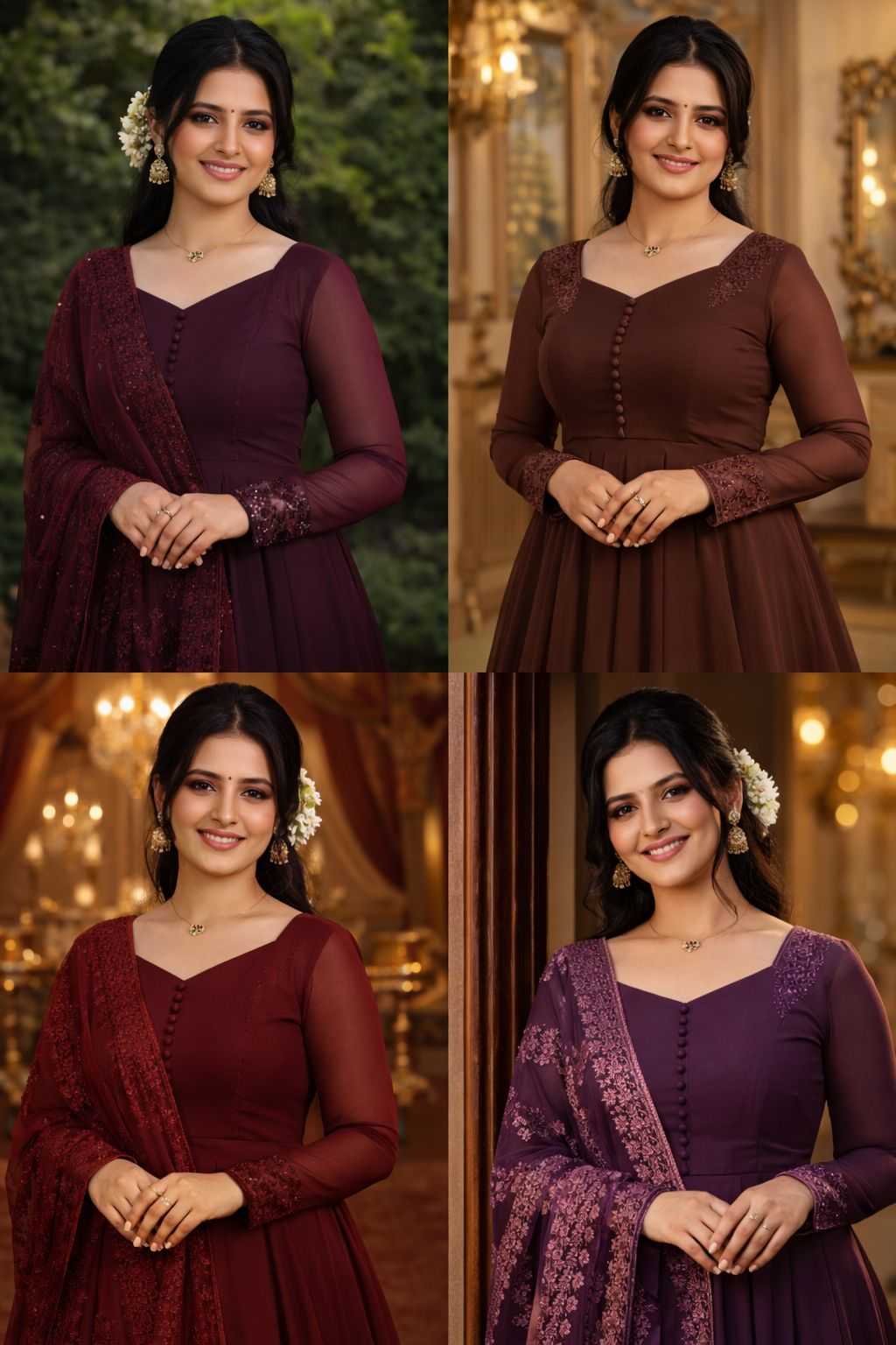 YNF Wholesale Faux Georgette Georgette Gown RIN102 125 | Surat Manufacturer