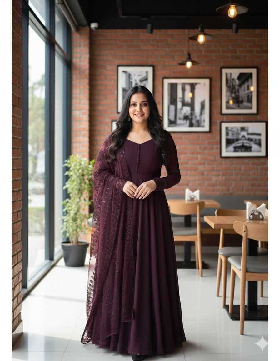 YNF Wholesale Faux Georgette Georgette Gown RIN102 125 | Surat Manufacturer