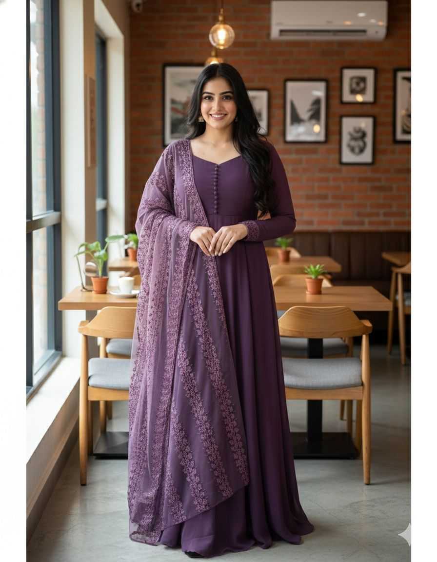 YNF Wholesale Faux Georgette Georgette Gown RIN102 125 | Surat Manufacturer