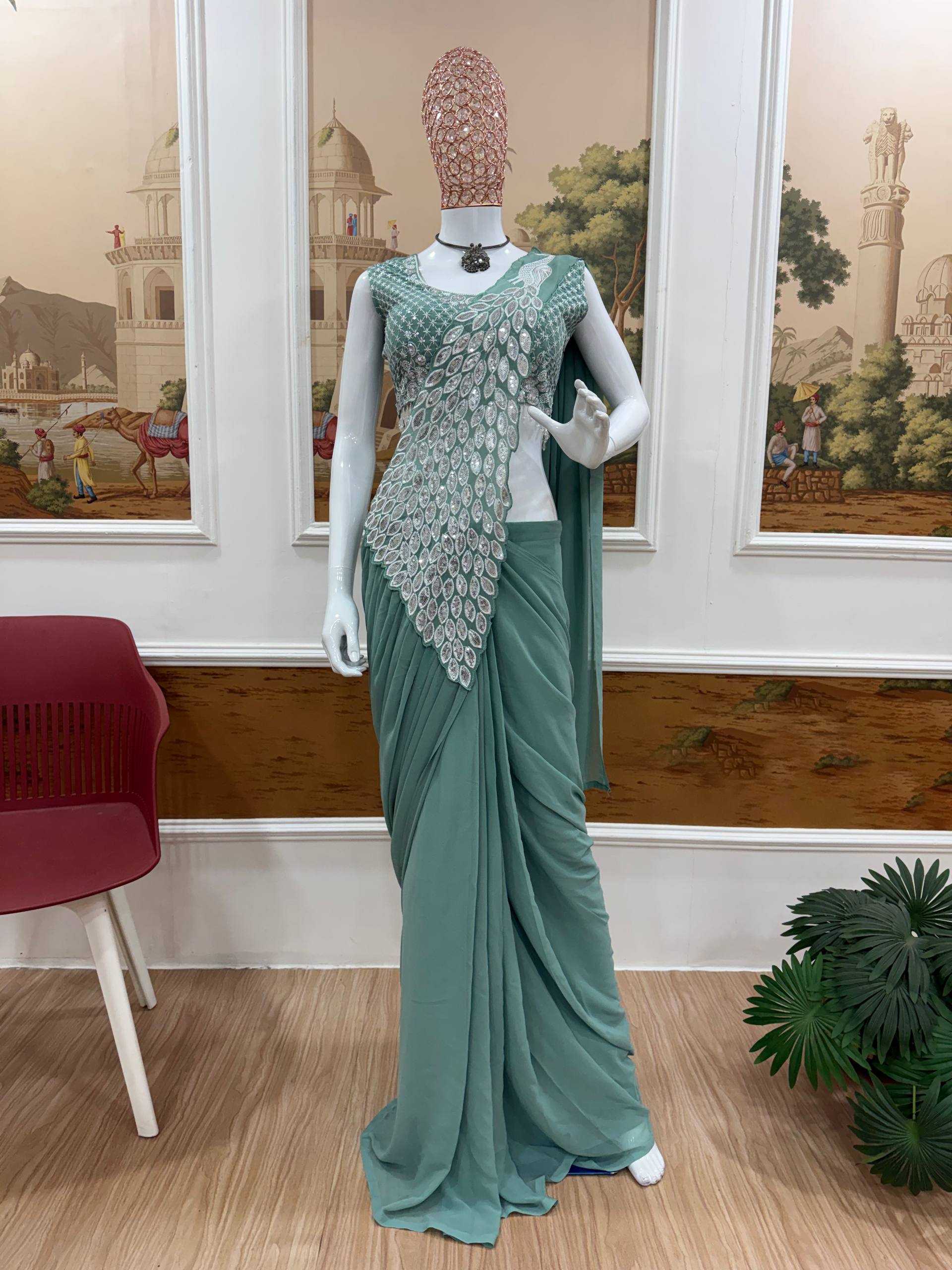 YNF Wholesale Faux Georgette Ready To Wear Sarees RIN215 1165 | Surat Manufacturer