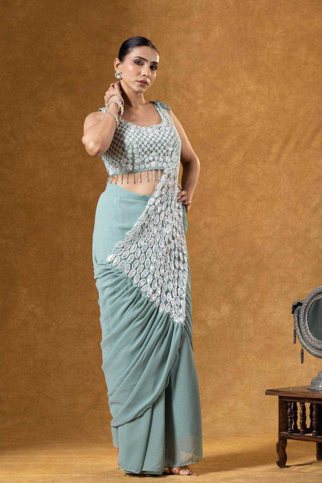 YNF Wholesale Faux Georgette Ready To Wear Sarees RIN215 1165 | Surat Manufacturer