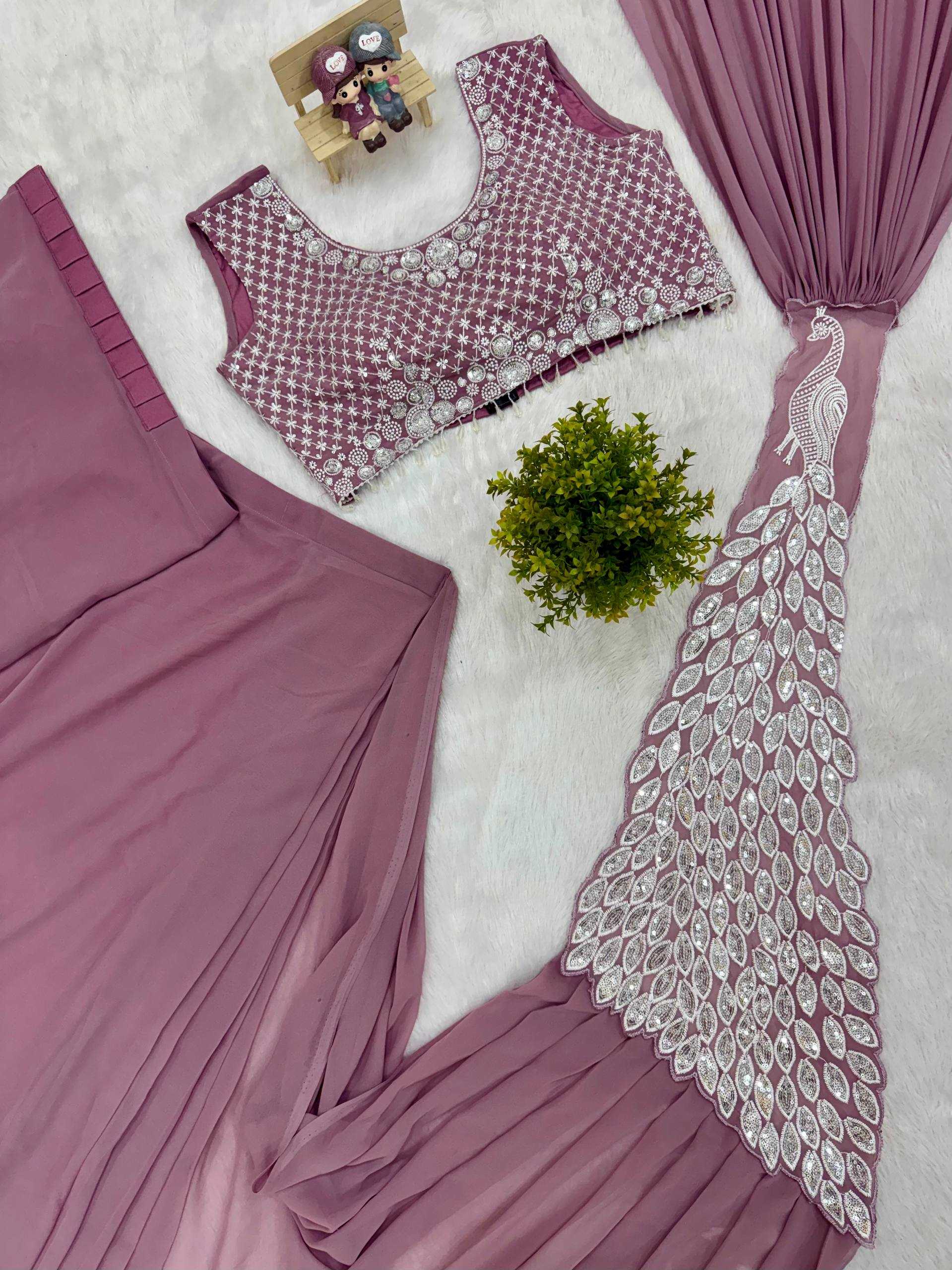 YNF Wholesale Faux Georgette Ready To Wear Sarees RIN215 1165 | Surat Manufacturer
