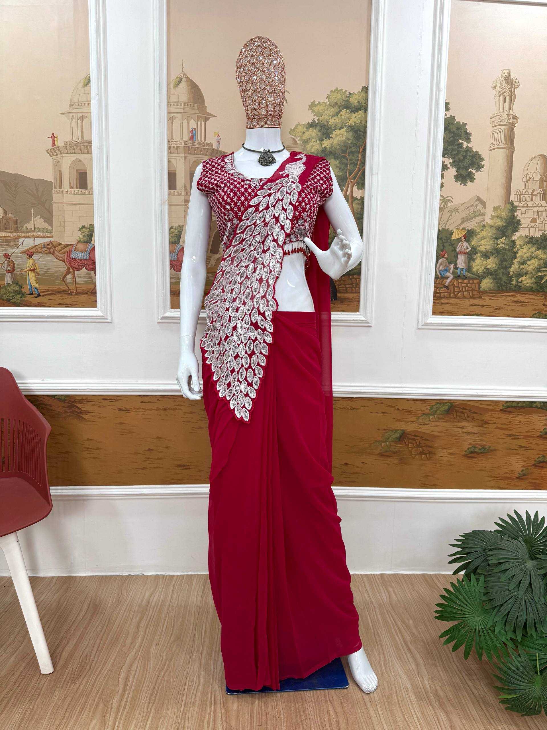 YNF Wholesale Faux Georgette Ready To Wear Sarees RIN215 1165 | Surat Manufacturer