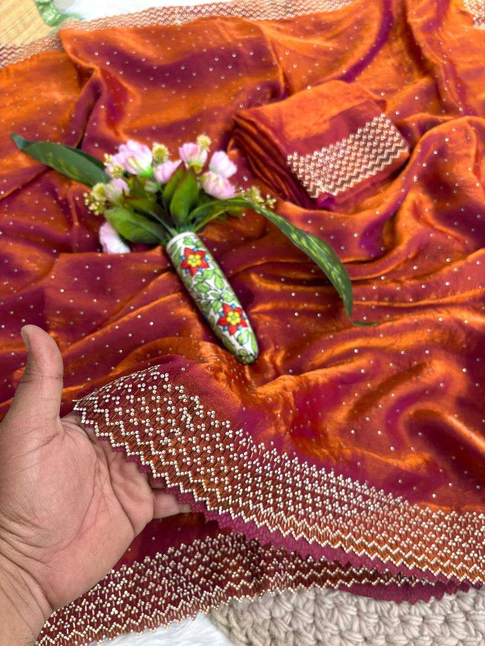 YNF Wholesale FENDY Embroidered Sarees KESH589 Rihana | Surat Manufacturer