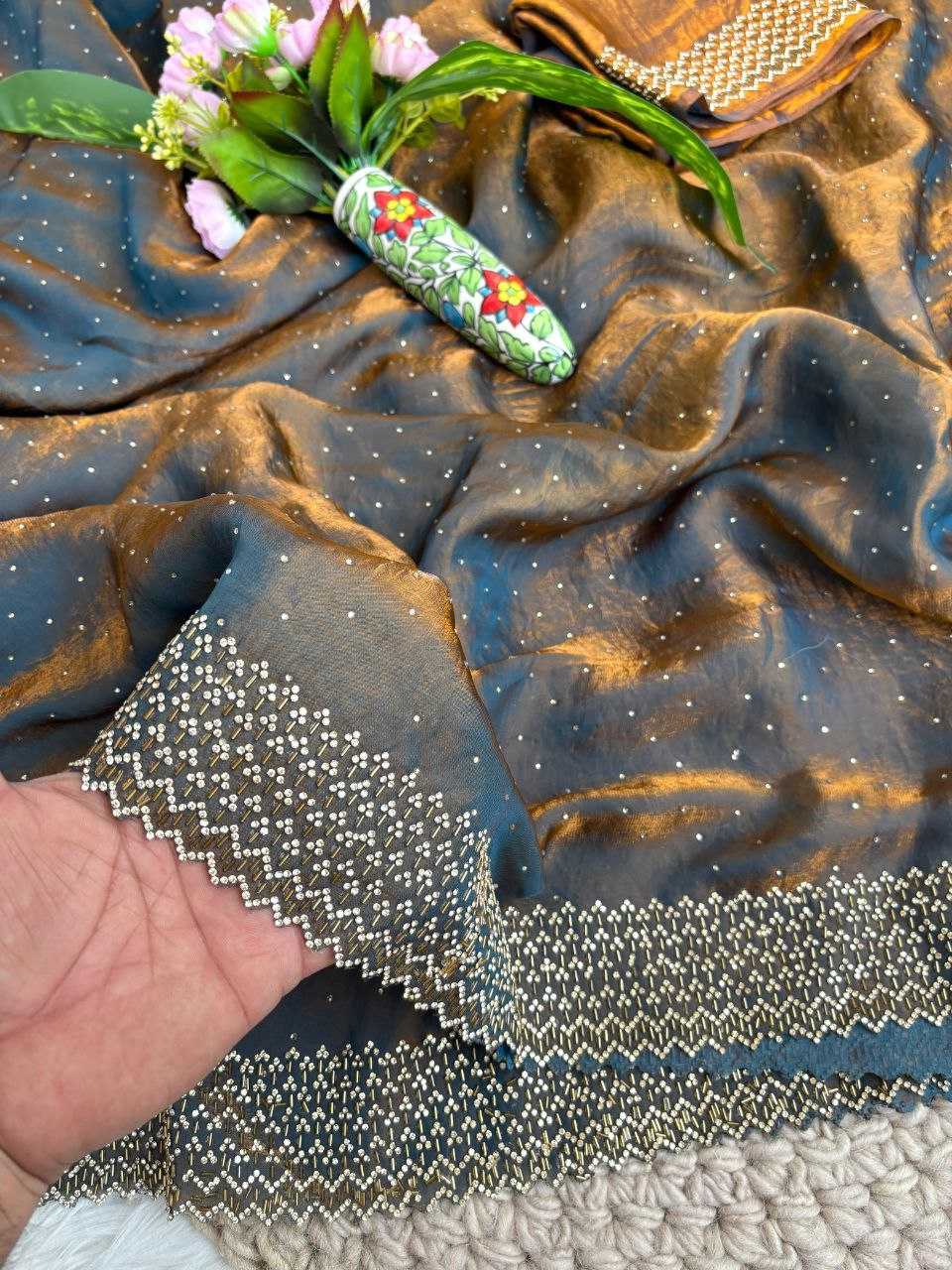 YNF Wholesale FENDY Embroidered Sarees KESH589 Rihana | Surat Manufacturer