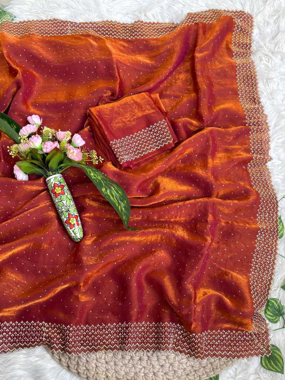 YNF Wholesale FENDY Embroidered Sarees KESH589 Rihana | Surat Manufacturer