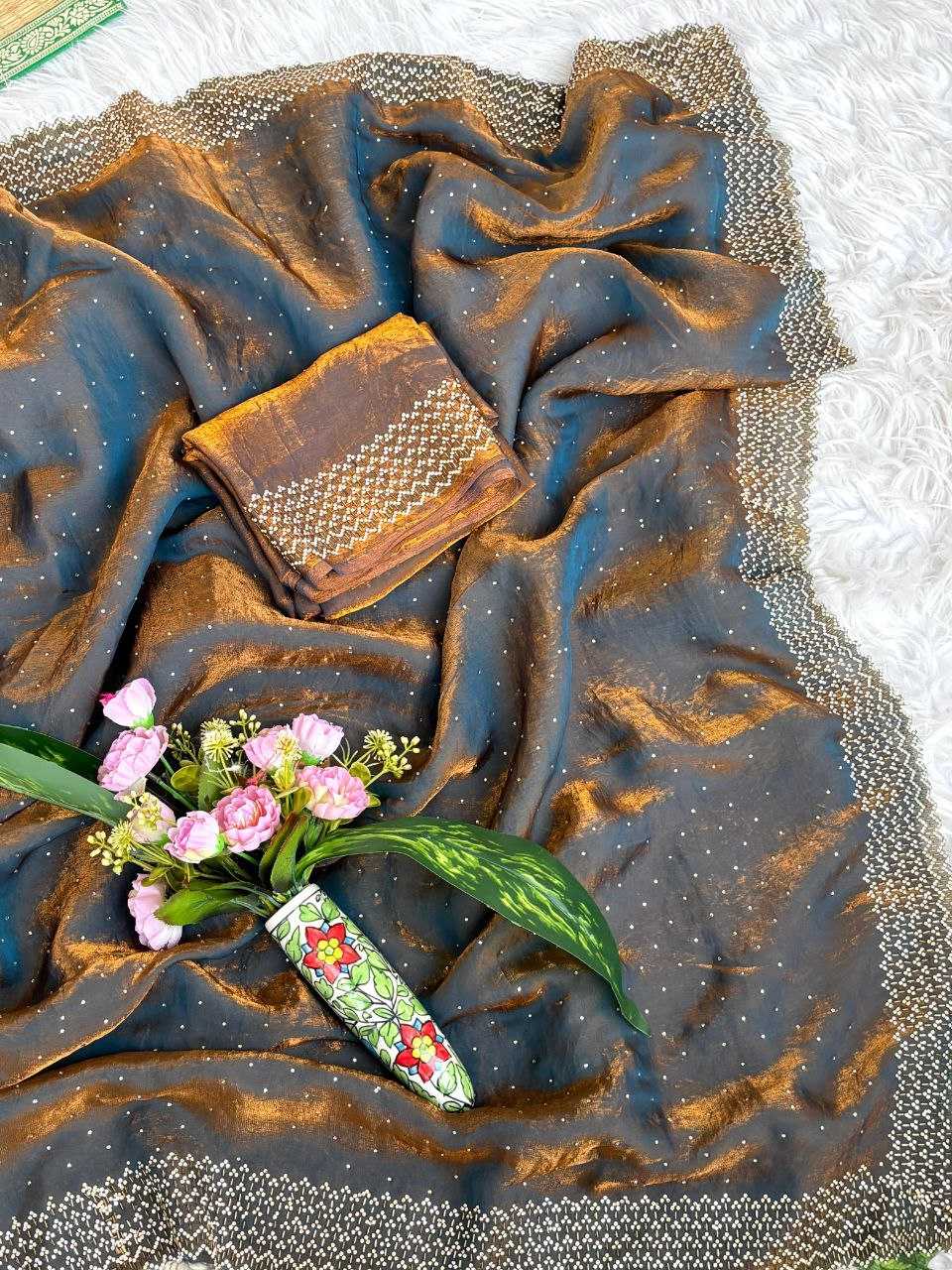YNF Wholesale FENDY Embroidered Sarees KESH589 Rihana | Surat Manufacturer