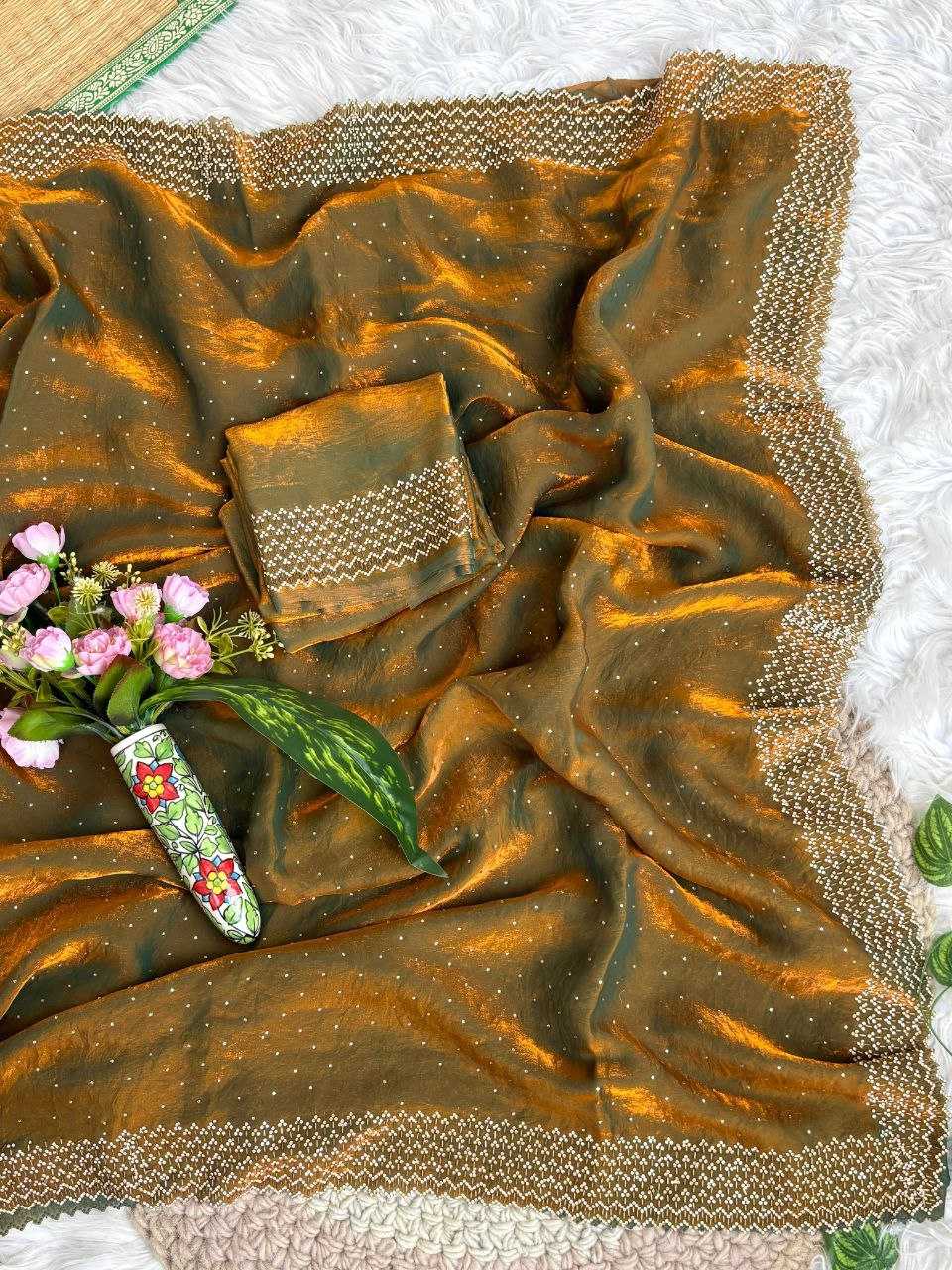 YNF Wholesale FENDY Embroidered Sarees KESH589 Rihana | Surat Manufacturer