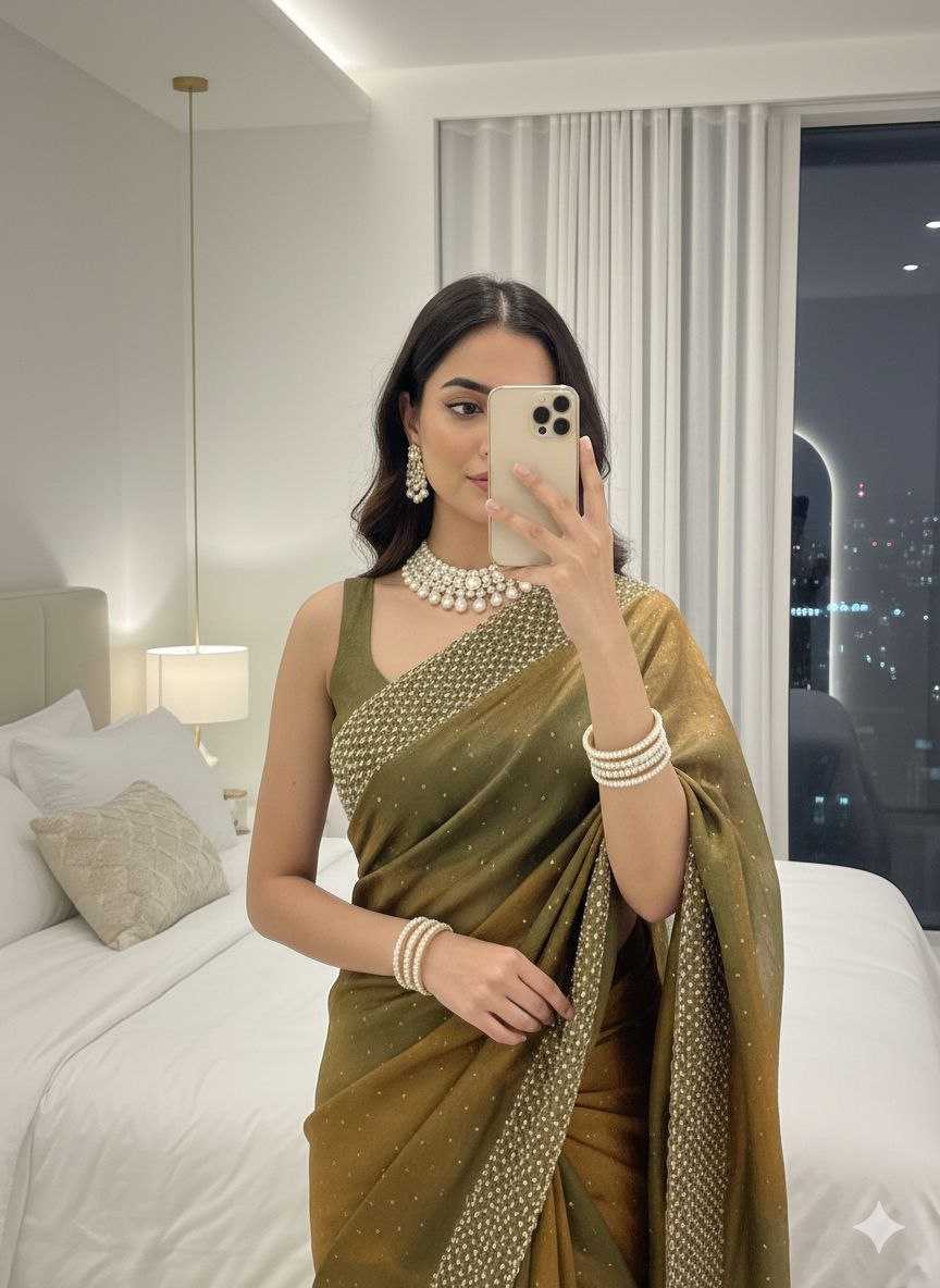 YNF Wholesale FENDY Embroidered Sarees KESH589 Rihana | Surat Manufacturer