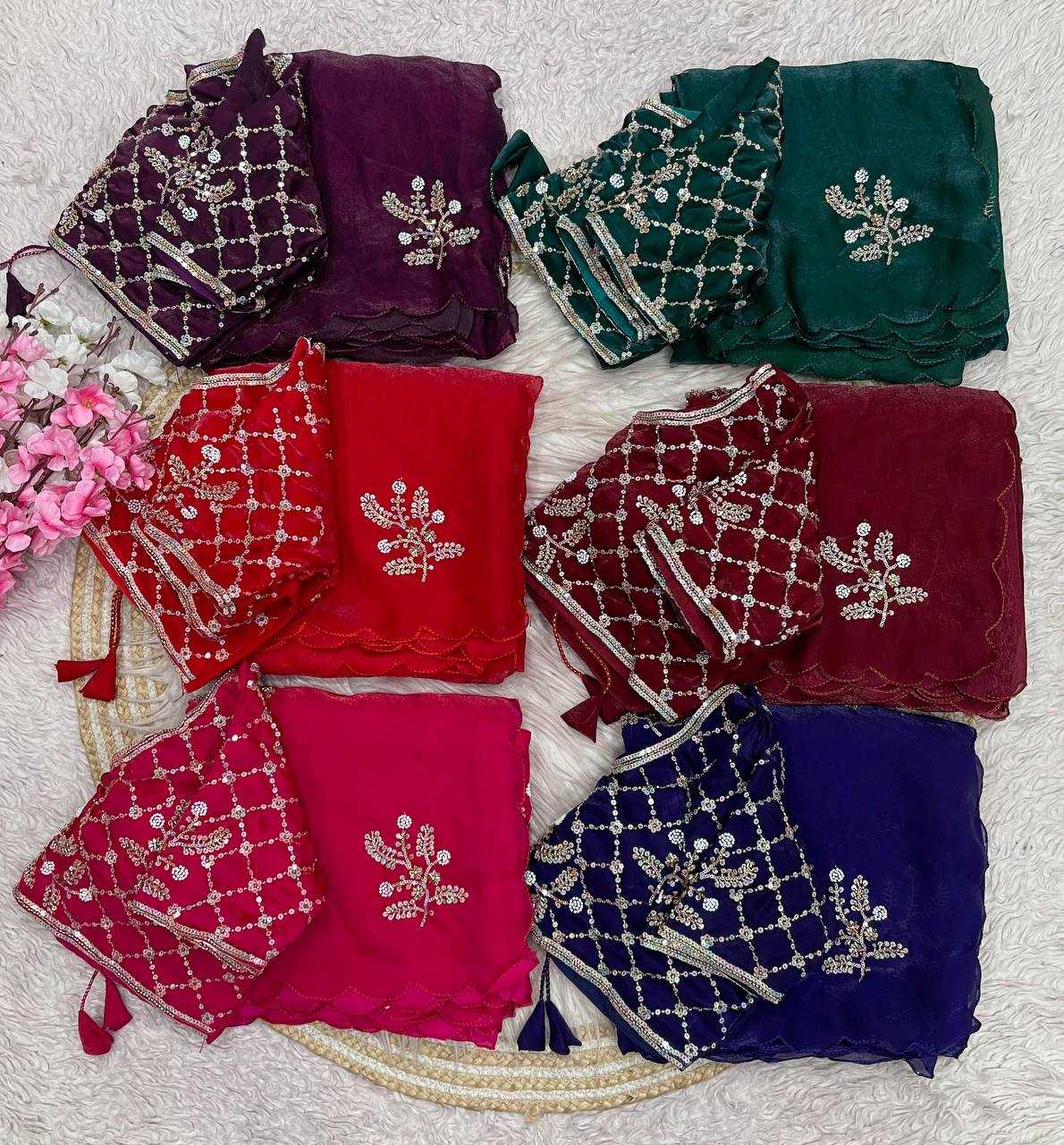 YNF Wholesale FENDY Satin Designer Sarees RIN230 695 | Surat Manufacturer
