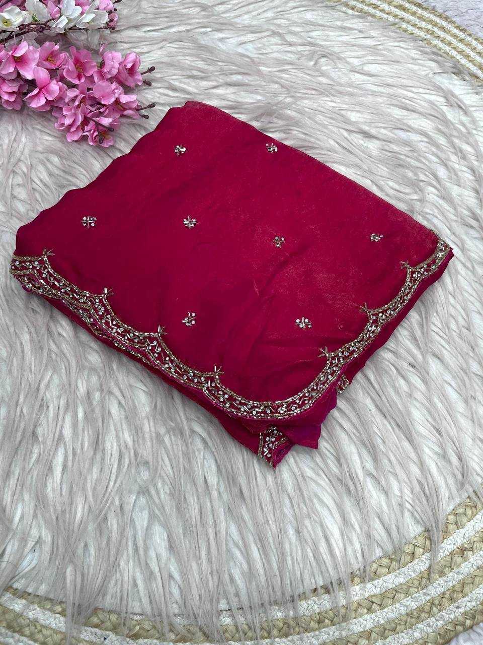 YNF Wholesale FENDY Satin Hand Work Sarees RIN230 732 | Surat Manufacturer