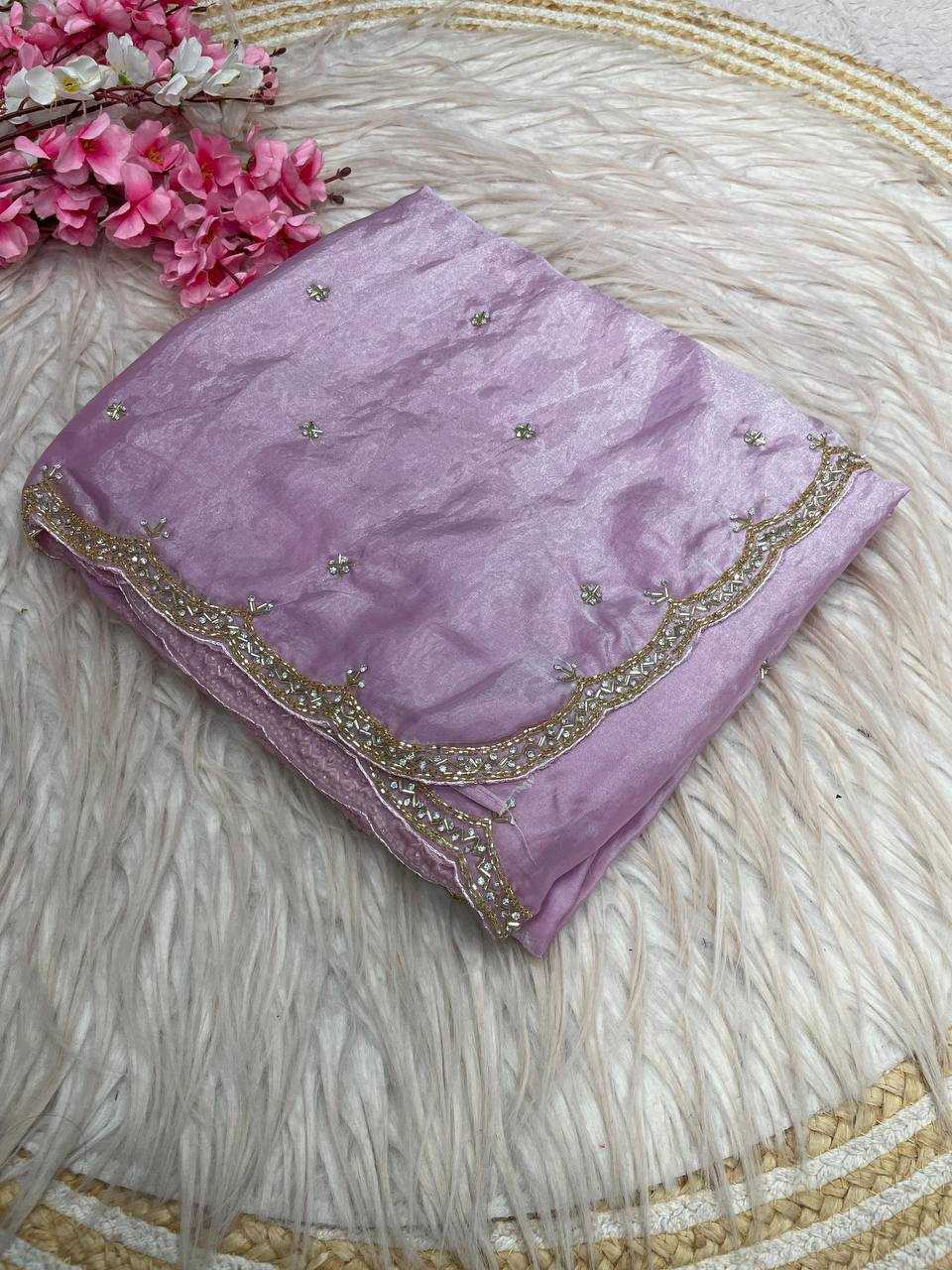 YNF Wholesale FENDY Satin Hand Work Sarees RIN230 732 | Surat Manufacturer