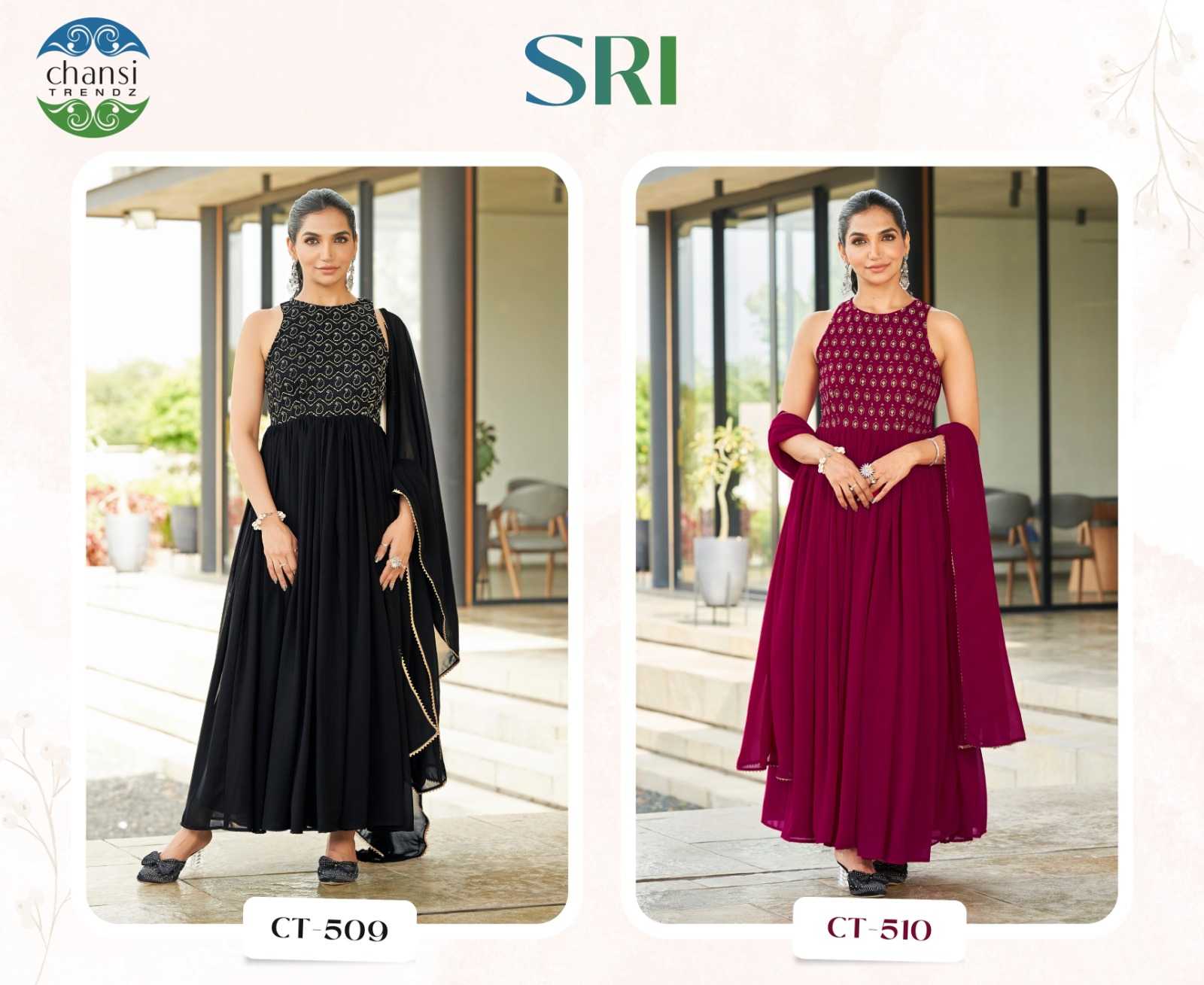 YNF Wholesale Georgette Party Gowns KESH530 Chansi SRI | Surat Manufacturer
