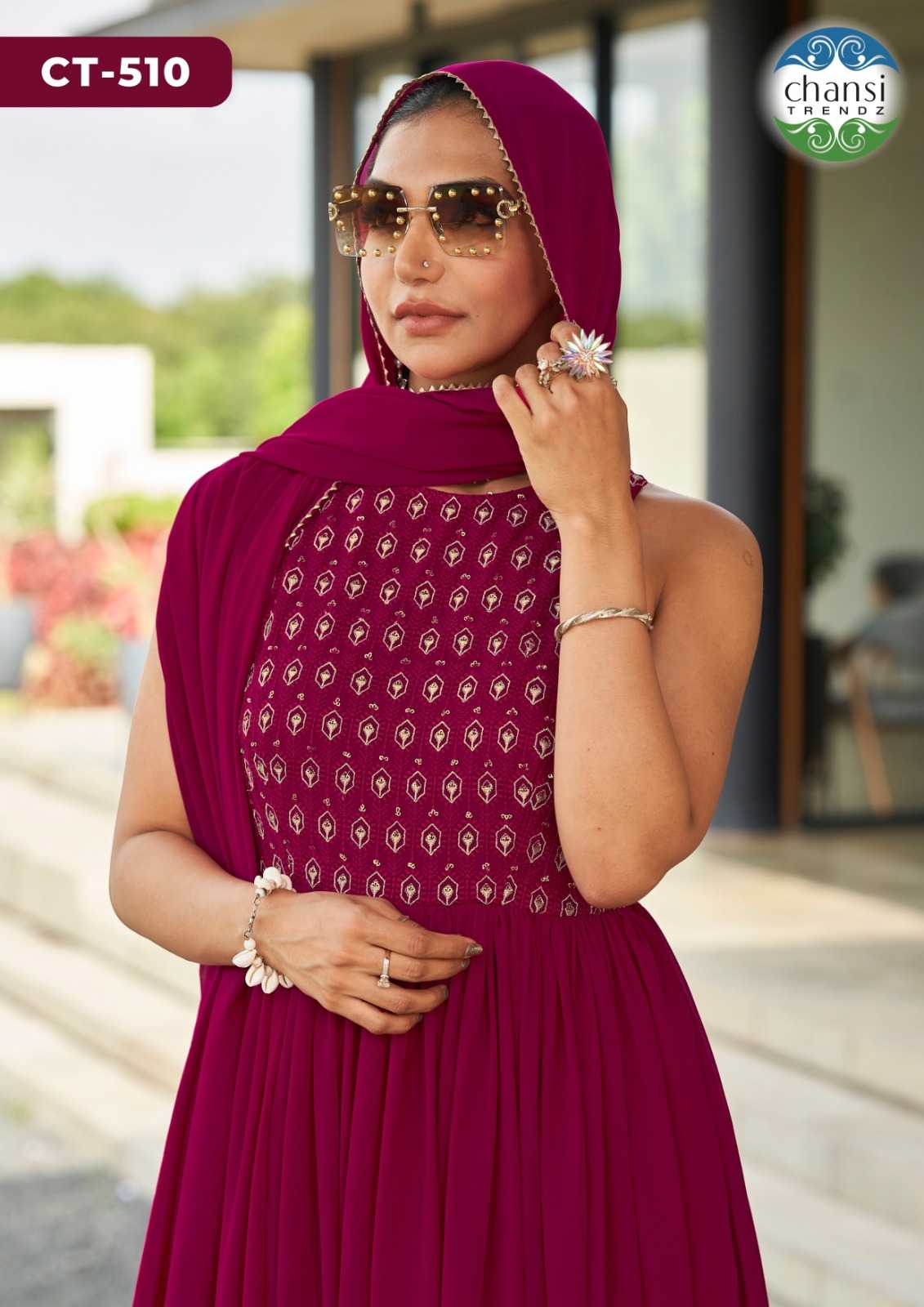 YNF Wholesale Georgette Party Gowns KESH530 Chansi SRI | Surat Manufacturer