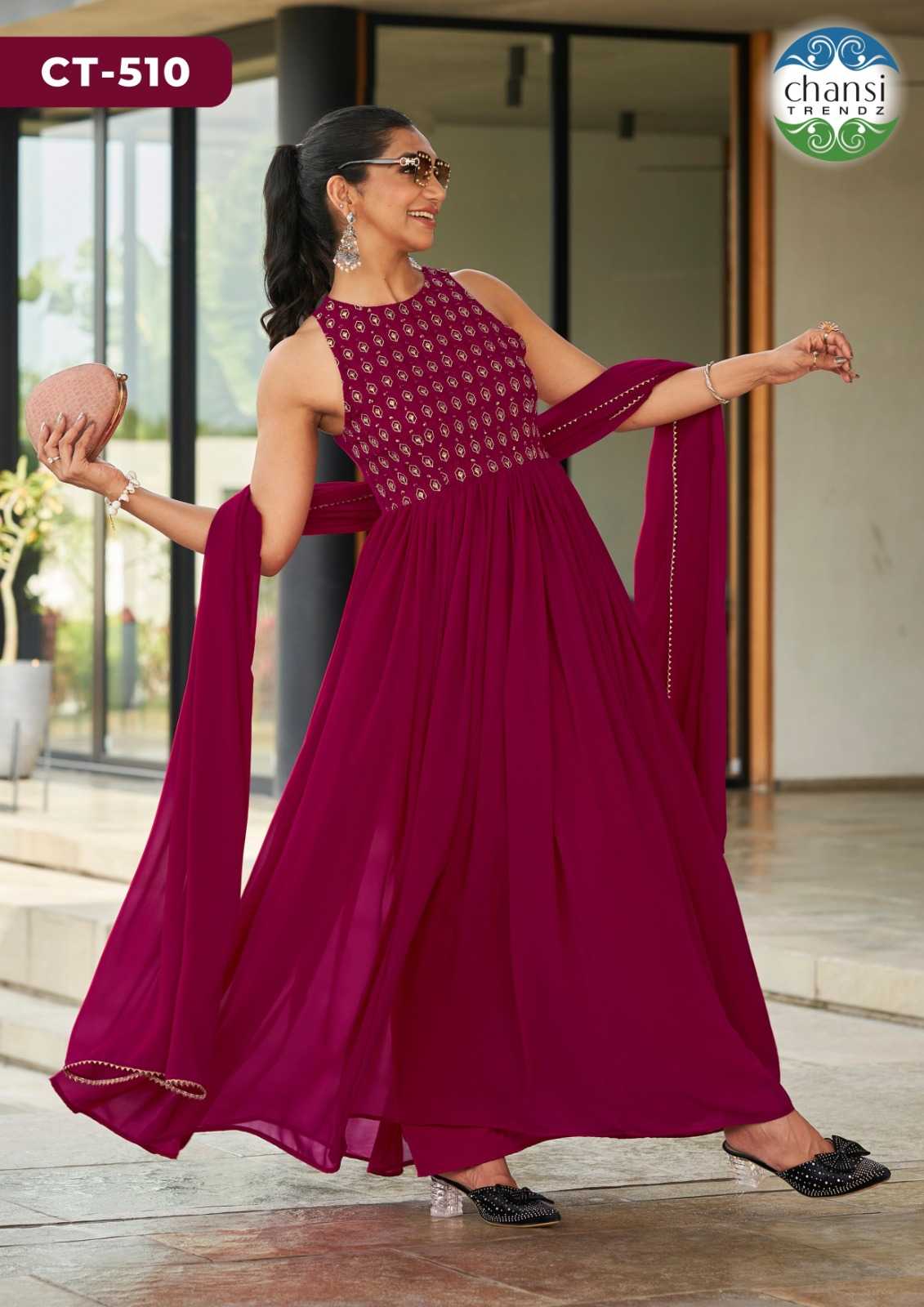 YNF Wholesale Georgette Party Gowns KESH530 Chansi SRI | Surat Manufacturer