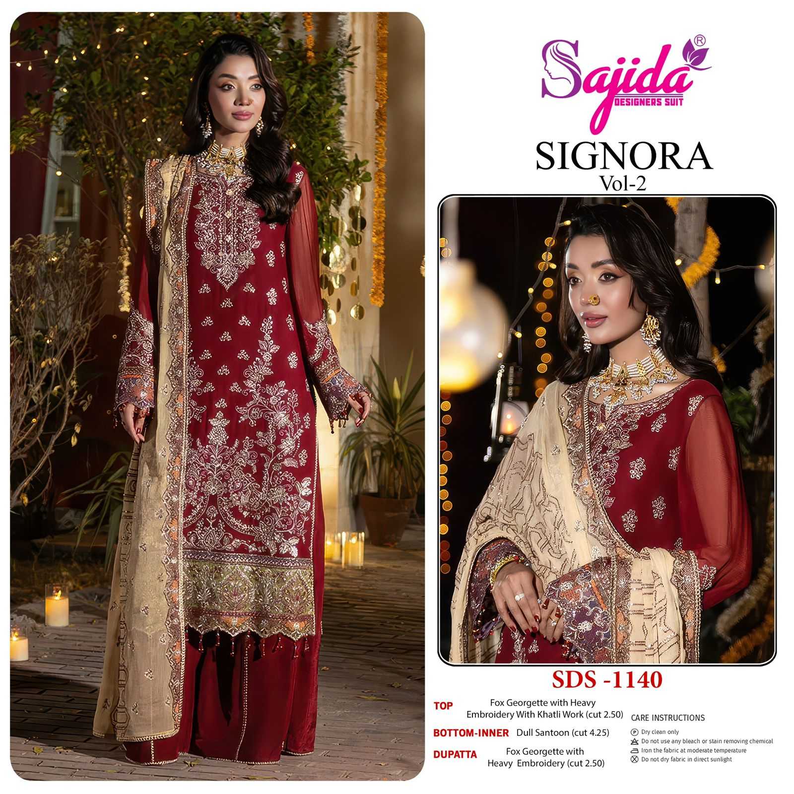 YNF Wholesale Georgette Embroidery Suits KESH677 SAJIDA SIGNORA-VOL-2 | Surat Manufacturer