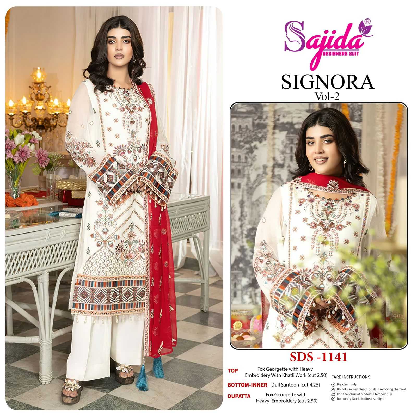 YNF Wholesale Georgette Embroidery Suits KESH677 SAJIDA SIGNORA-VOL-2 | Surat Manufacturer