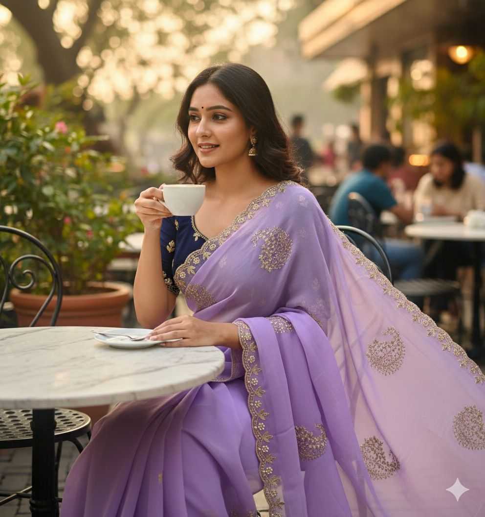YNF Wholesale Georgette Work Sarees KESH716 VAMI | Surat Manufacturer