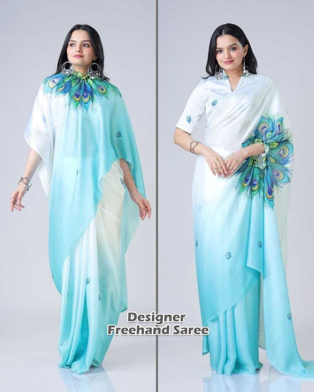 YNF Wholesale Georgette Georgette Sarees RIN216 freehand saree | Surat Manufacturer