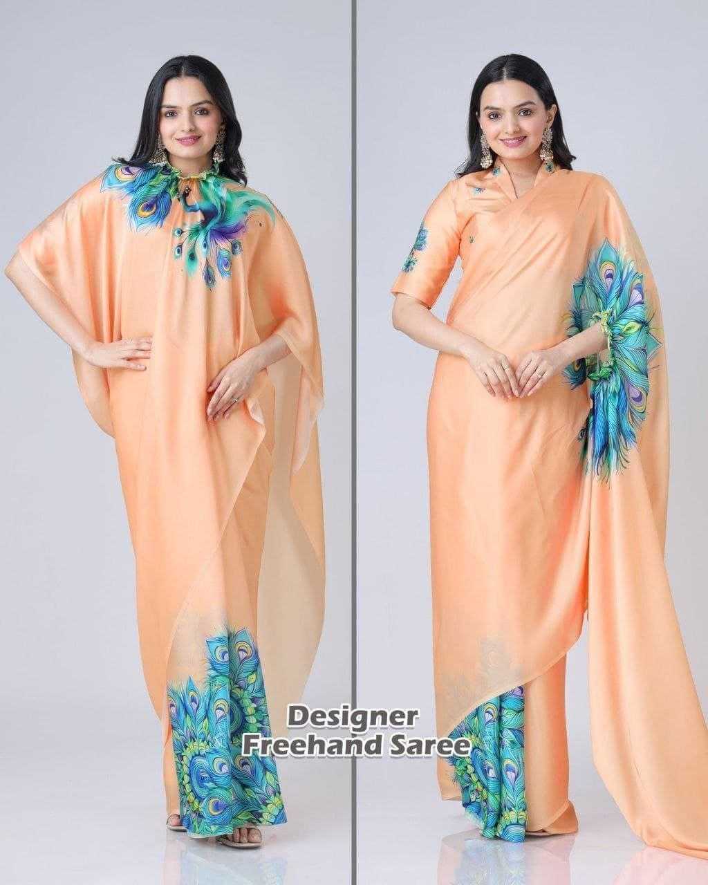 YNF Wholesale Georgette Georgette Sarees RIN216 freehand saree | Surat Manufacturer