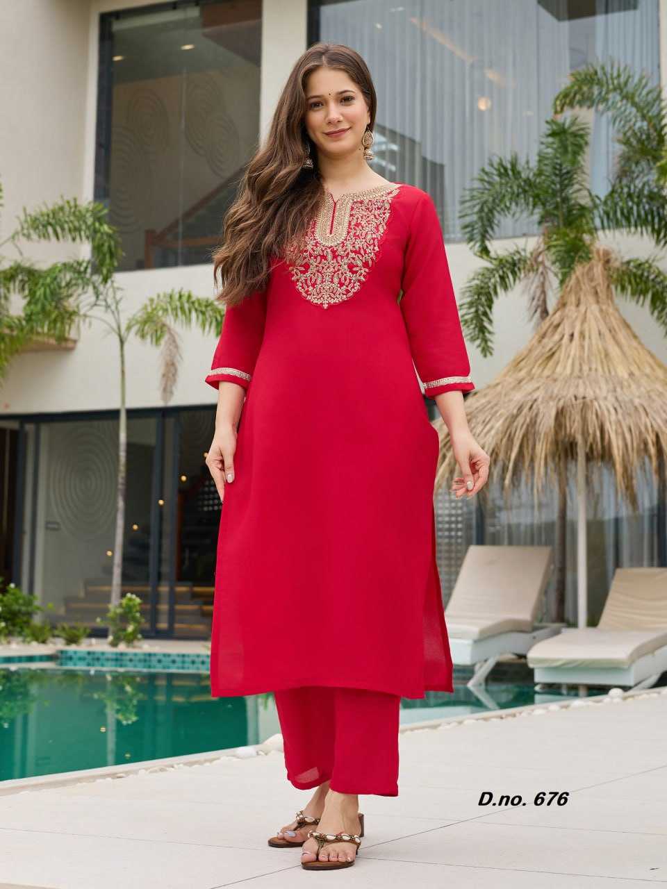 YNF Wholesale Heavy Rayon Festive Kurtis RIN131 AC ~ 677 | Surat Manufacturer