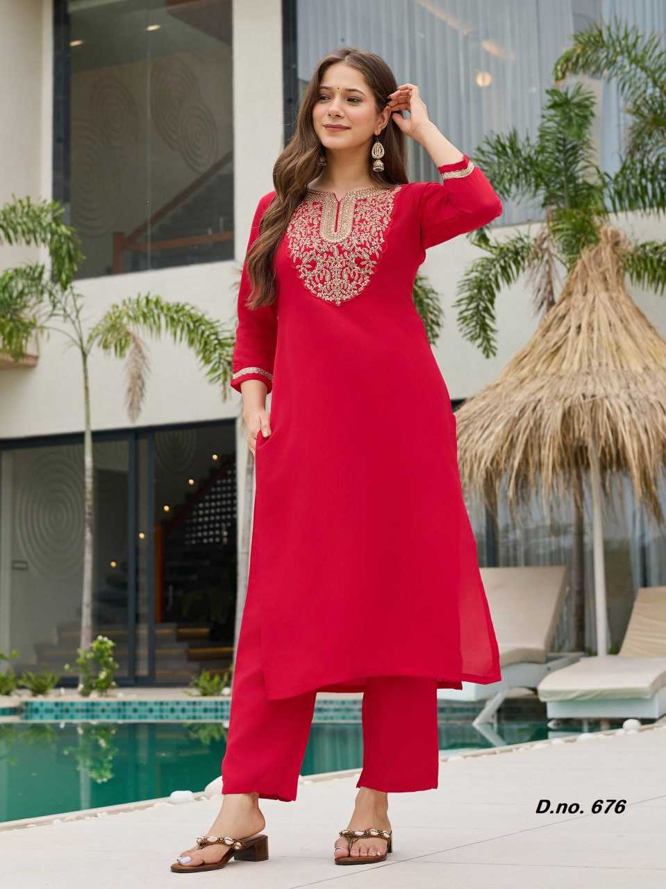 YNF Wholesale Heavy Rayon Festive Kurtis RIN131 AC ~ 677 | Surat Manufacturer