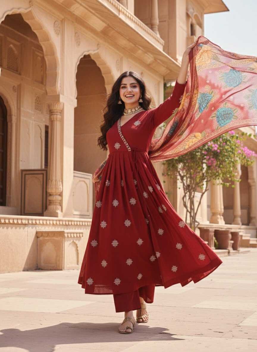 YNF Wholesale Heavy Roman Silk Anarkali Kurtis KESH559 6006 | Surat Manufacturer