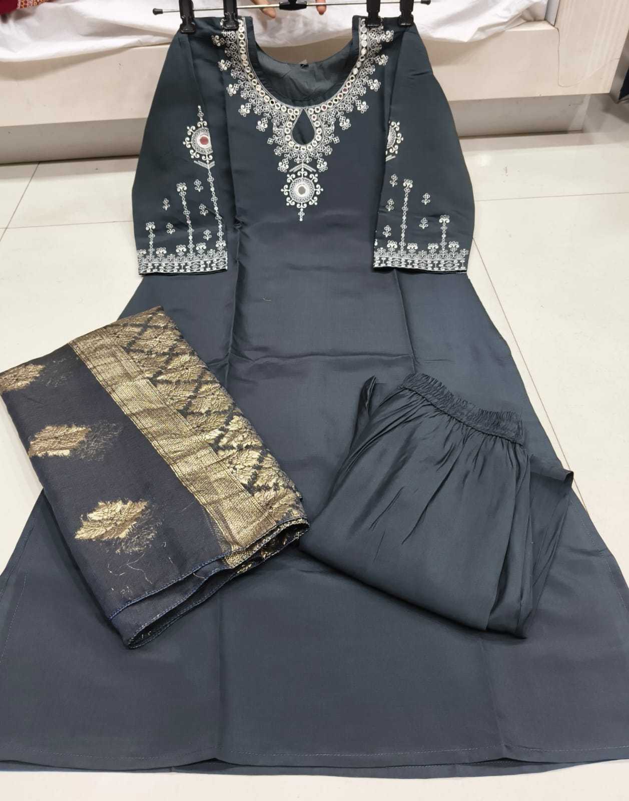 YNF Wholesale Heavy Roman Silk Embroidery Suits KESH728 Roman silk | Surat Manufacturer