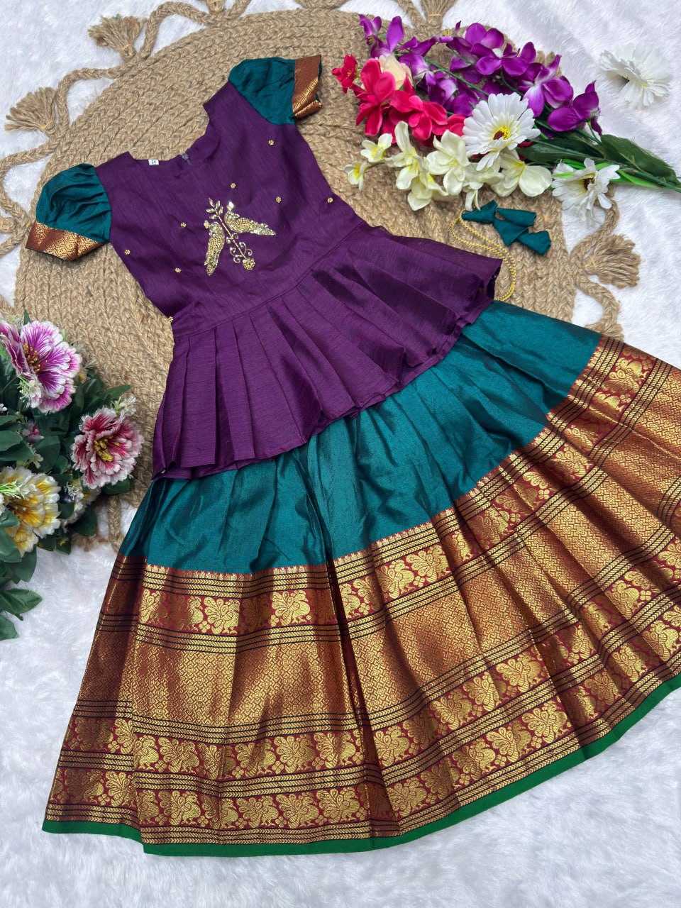 YNF Wholesale Jacquard Kids Lehenga KESH642 081 | Surat Manufacturer