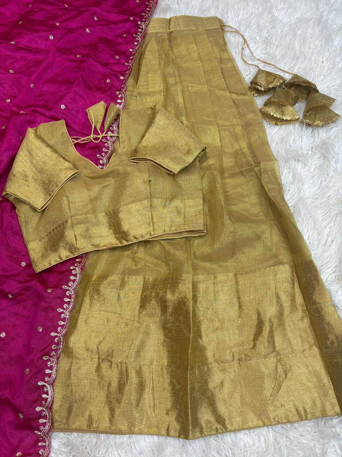 YNF Wholesale Jacquard Traditional Lehenga KESH713 Banarashi golden | Surat Manufacturer