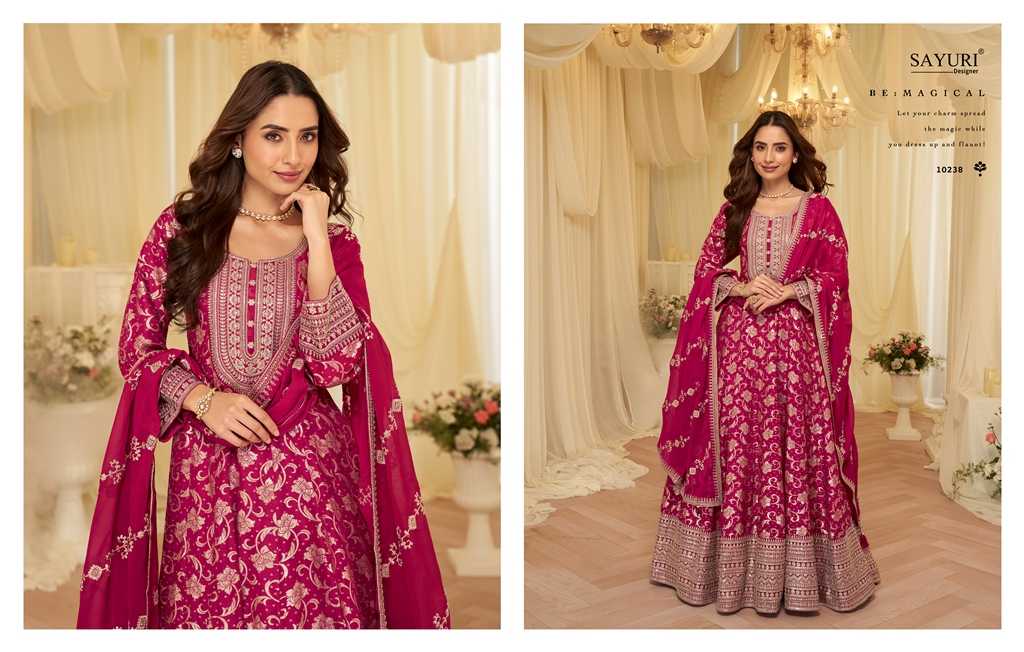 YNF Wholesale Jacquard Pure Viscos Silk Bollywood Style Gowns KESH481 SAYURI AARADHANA 10238 | Surat Manufacturer