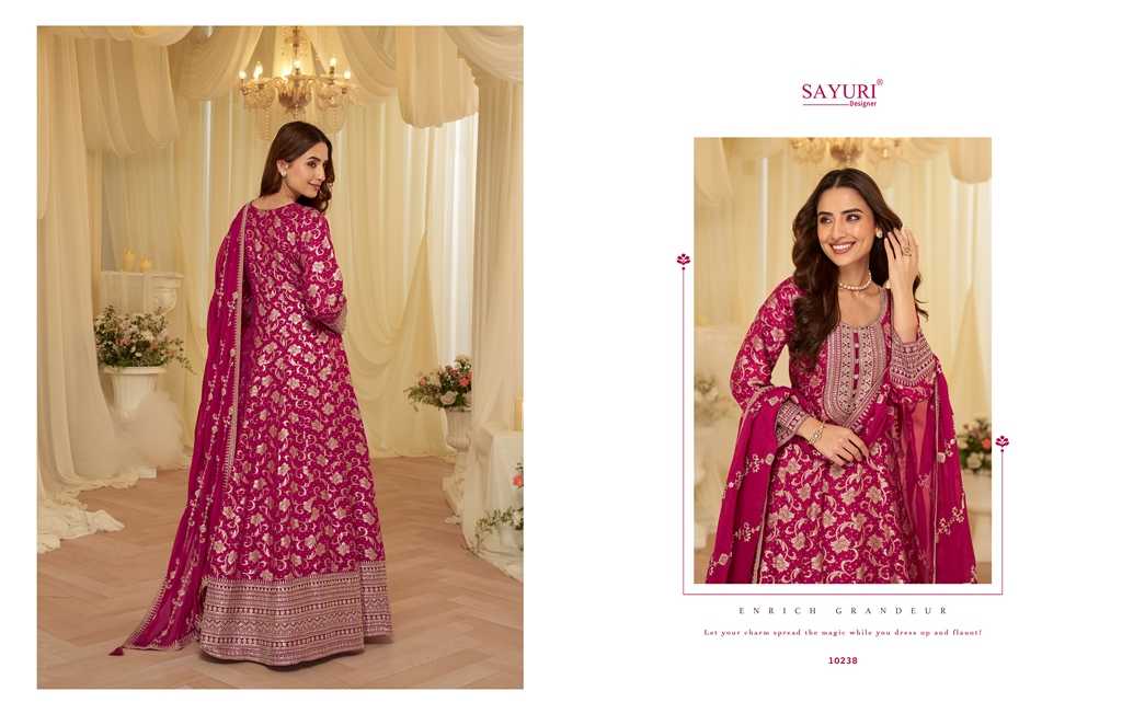 YNF Wholesale Jacquard Pure Viscos Silk Bollywood Style Gowns KESH481 SAYURI AARADHANA 10238 | Surat Manufacturer