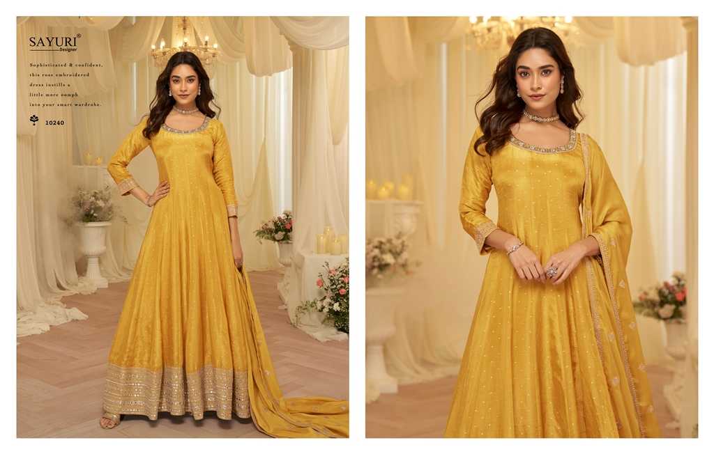 YNF Wholesale Jacquard Pure Viscos Silk Bollywood Style Gowns KESH481 SAYURI AARADHANA 10238 | Surat Manufacturer