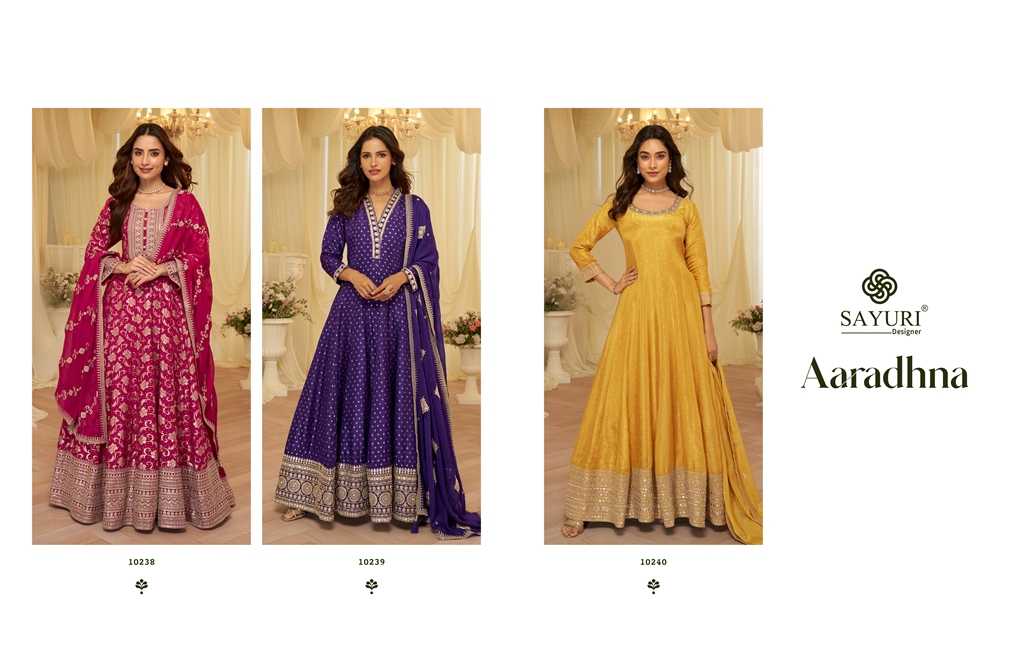 YNF Wholesale Jacquard Pure Viscos Silk Bollywood Style Gowns KESH481 SAYURI AARADHANA 10238 | Surat Manufacturer