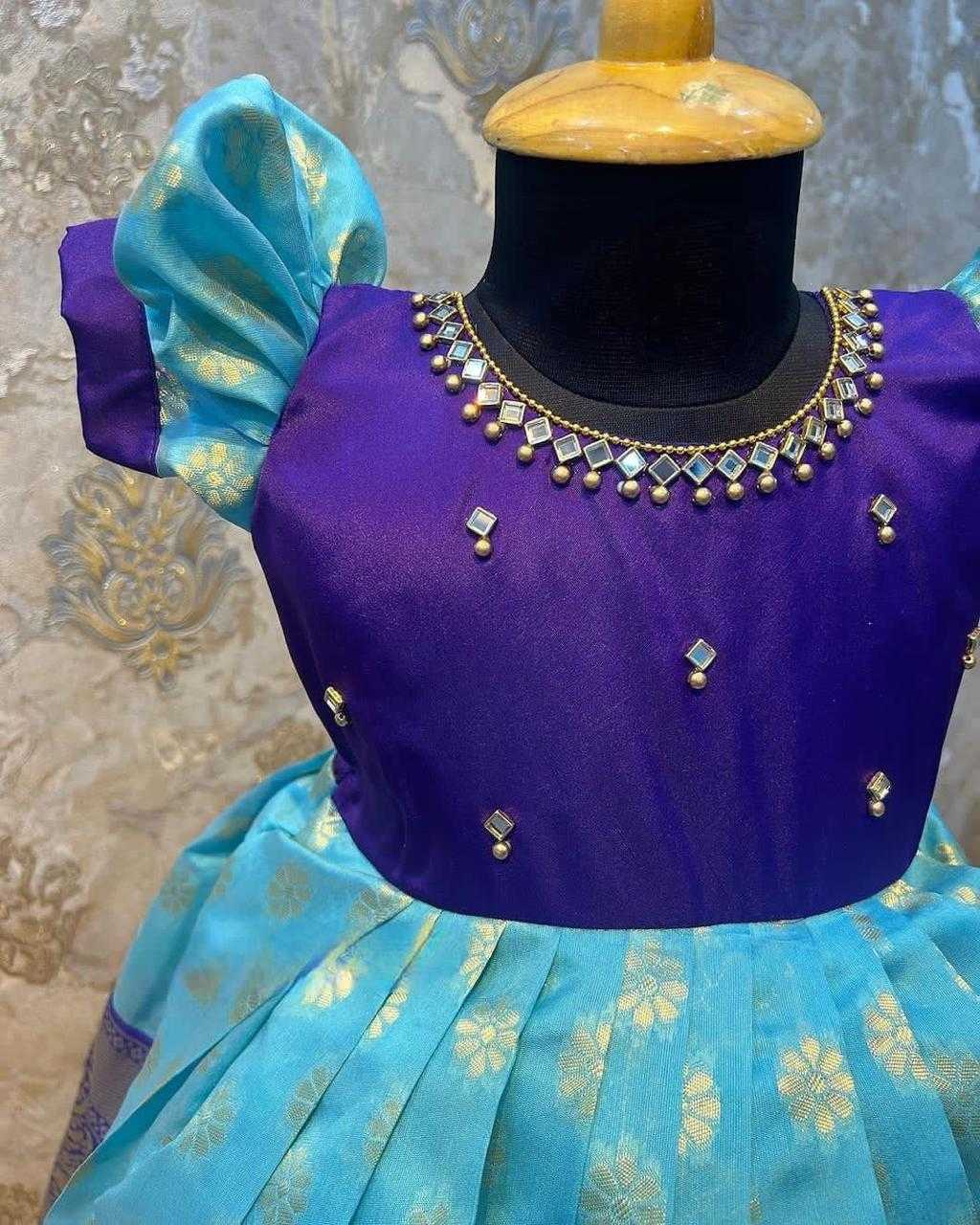 YNF Wholesale Kanjivaram Silk Kids Gown KESH622 maggam | Surat Manufacturer