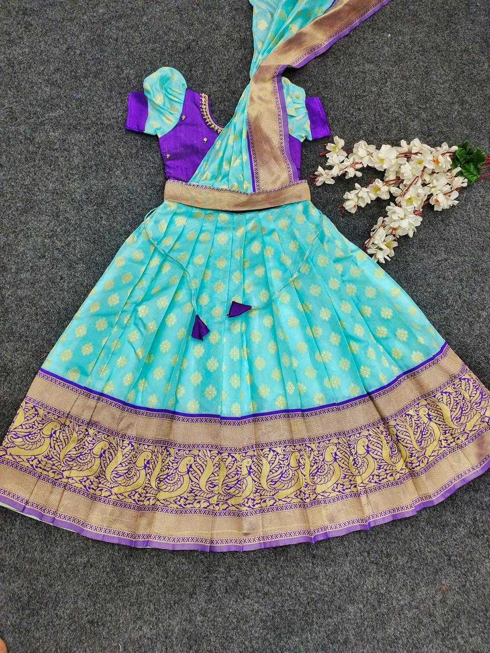 YNF Wholesale Kanjivaram Silk Kids Gown KESH622 maggam | Surat Manufacturer