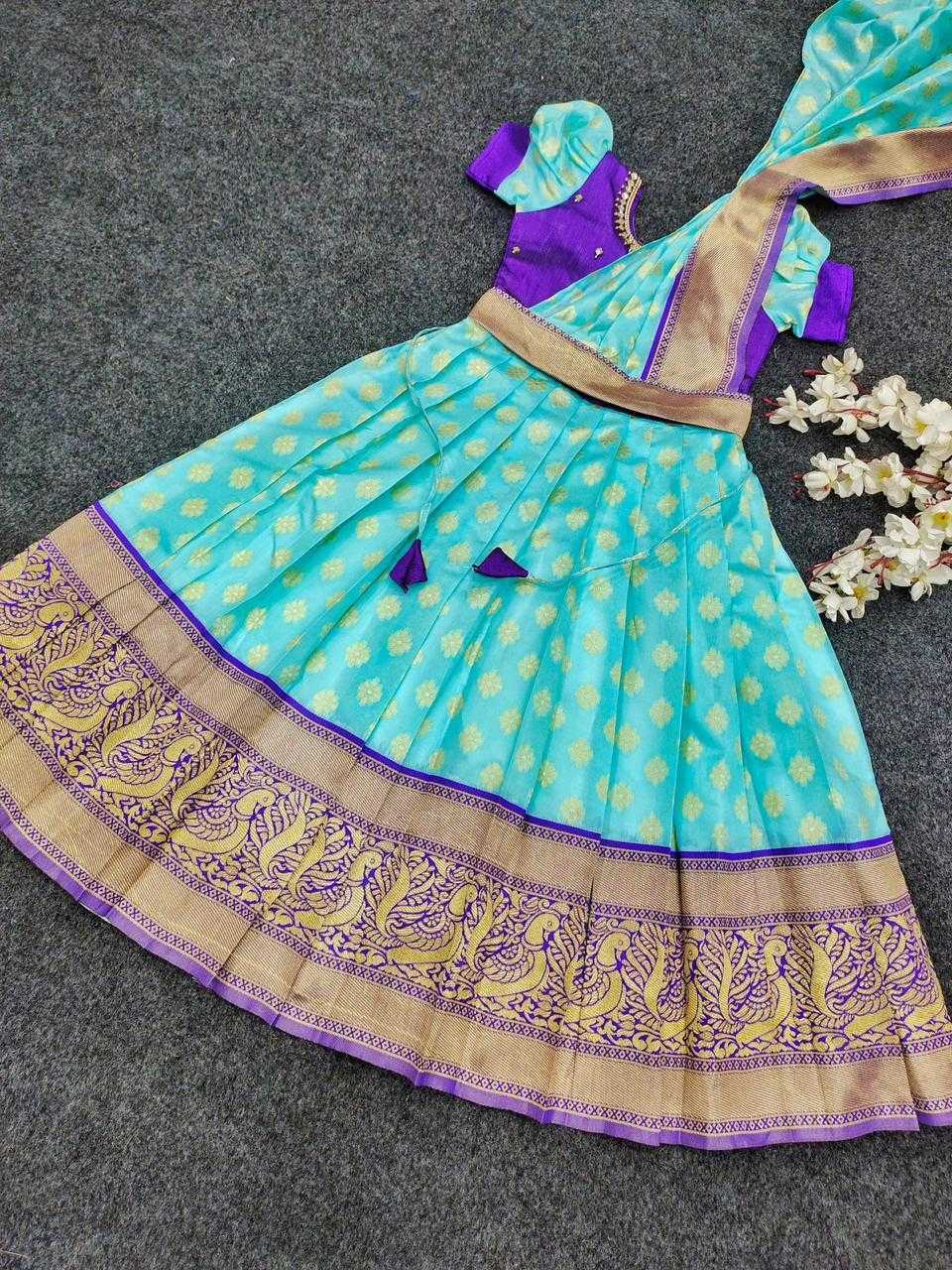 YNF Wholesale Kanjivaram Silk Kids Gown KESH622 maggam | Surat Manufacturer